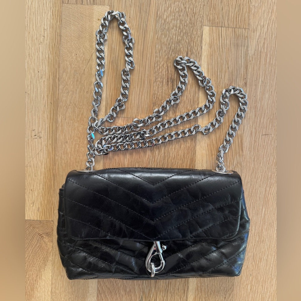Rebecca Minkoff Black Quilted Leather Chain Crossbody
